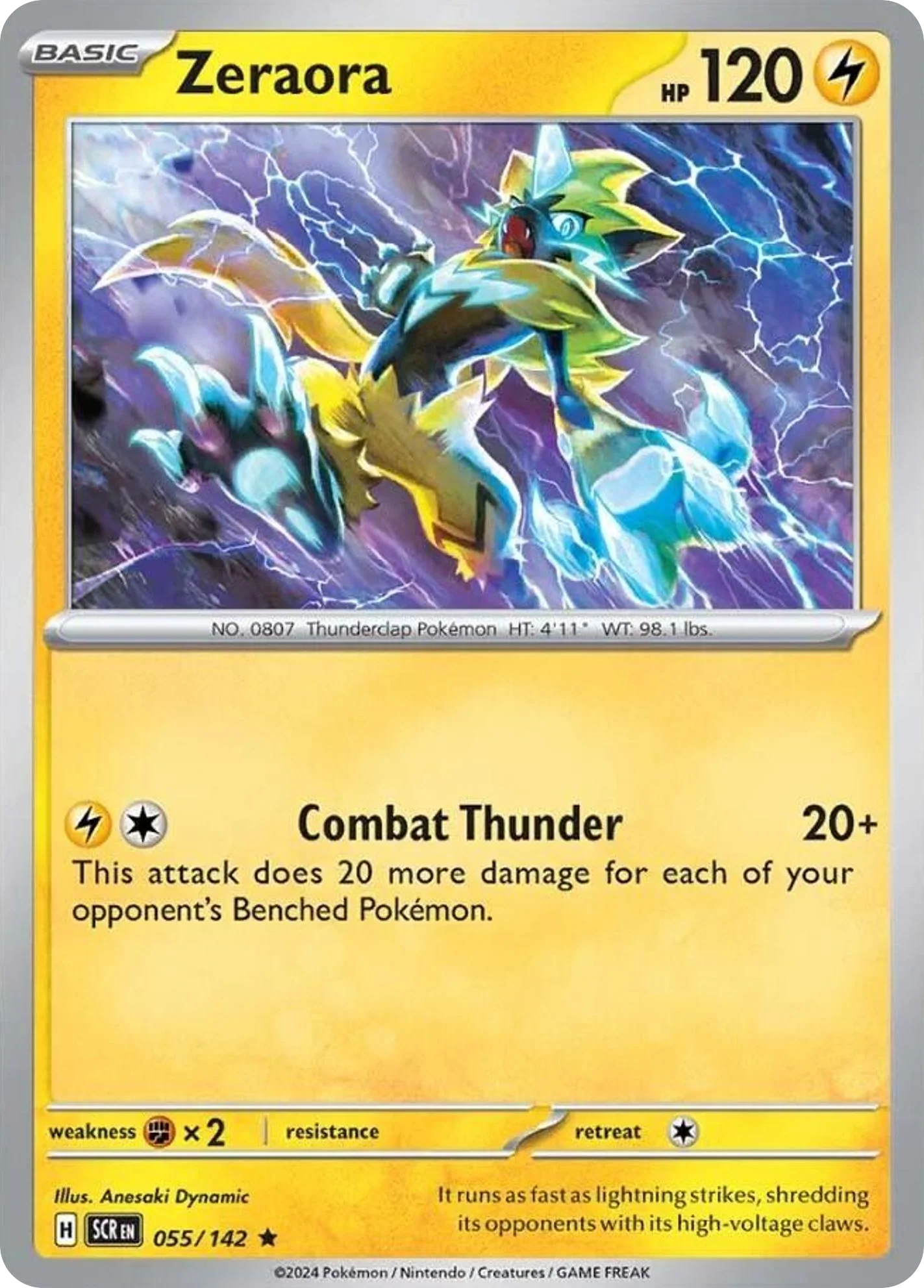 Zeraora 055/142 Rare Pokemon Card (SV Stellar Crown)