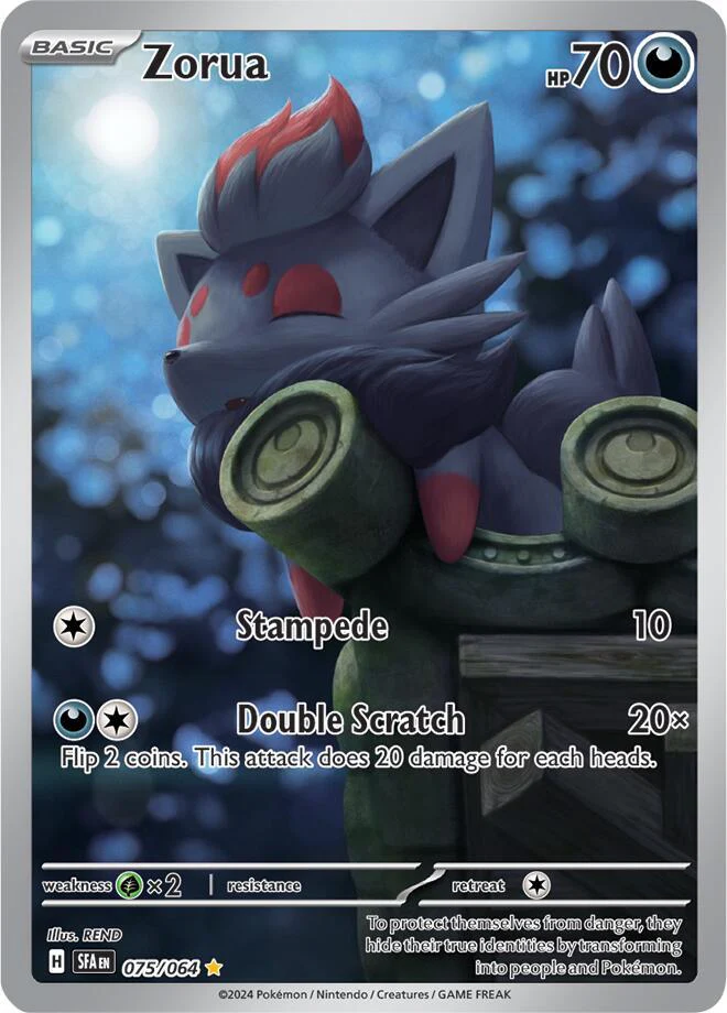 Zorua 075/064 Illustration Rare Pokemon Card (SV Shrouded Fable)